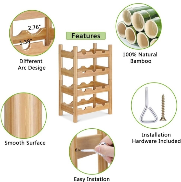 Dining | Stackable Bamboo Wine Rack | Poshmark